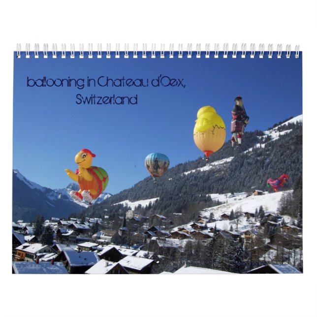 Calendrier monter en ballon dans le d'Oex de château (Protection)