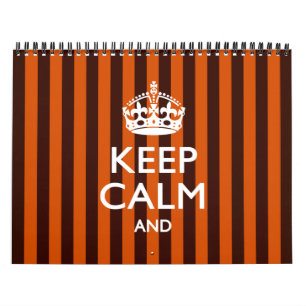 Calendrier Monthly 2025 Orange KEEP CALM et votre texte