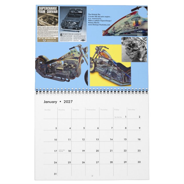 Calendrier Monthly Motorcycle Marvels 2013 (Jan 2027)