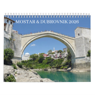 Calendrier Mostar et Dubrovnik 2026