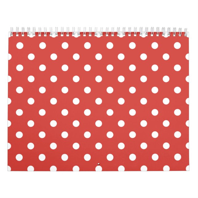 Calendrier Motif à pois rouges et blancs (Protection)