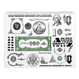 Calendrier Motif de billet d'un dollar