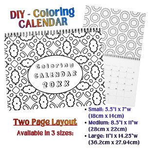 Calendrier Motif de coloriage DIY Art de contour personnalisé