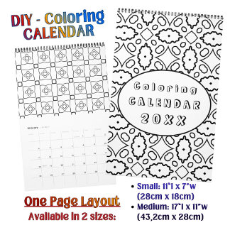 Calendrier Motif de coloriage DIY personnalisé Contour Art