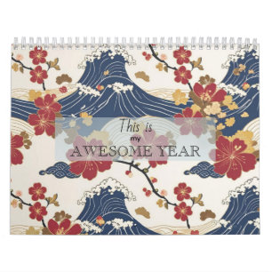 Calendrier Motif de kimono japonais personnalisé pour la moti