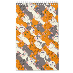 Calendrier Motif en diagonale du chat noir blanc gingembre
