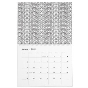 Calendrier Motif en V extensible gris clair sur un b blanc