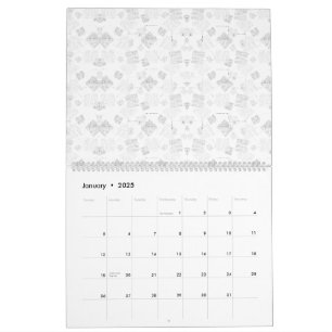 Calendrier motif extensible Abstrait de formes stylisées en l