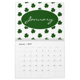 Calendrier Motif fait sur commande de shamrock d'Irlandais de