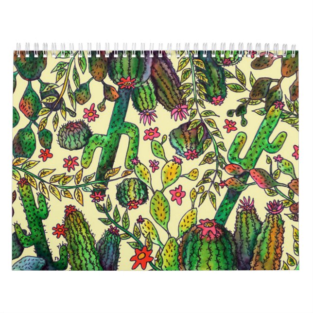 Calendrier Motif famille Cactus (Protection)