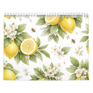 Calendrier Motif Fleur de Citron Vintage Citrus Cottagecore