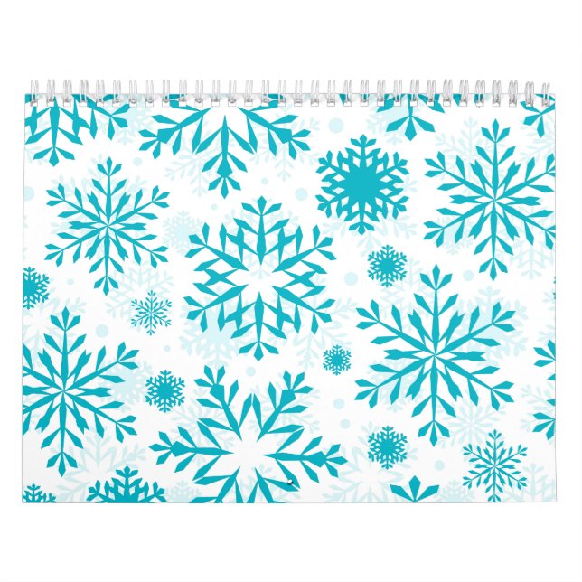 Calendrier Motif Flocon de Neige Bleu (Protection)