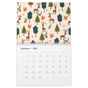 Calendrier Motif floral botanique tiré à la main
