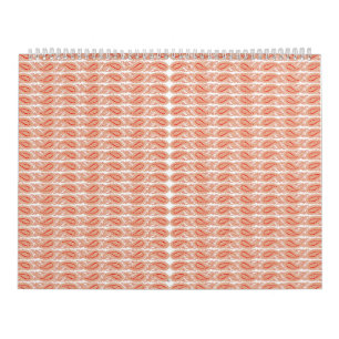 Calendrier motif orange et blanc sur arrière - plan blanc