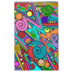 Calendrier Motif Peint À La Main Et Numériquement Art 12
