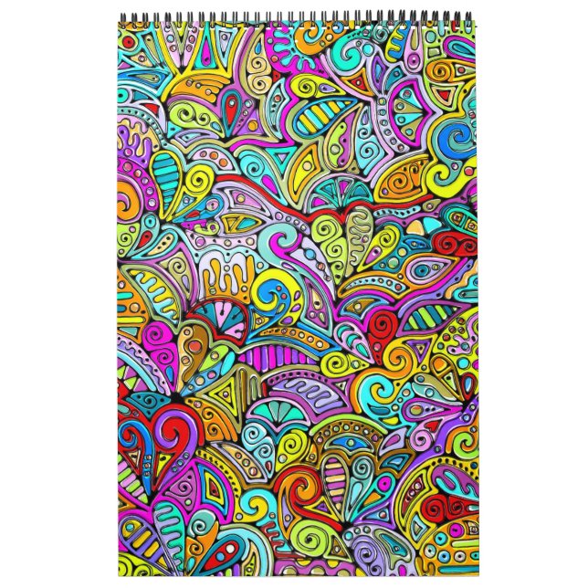 Calendrier Motif Peint À La Main Et Numériquement Art 6 (Protection)