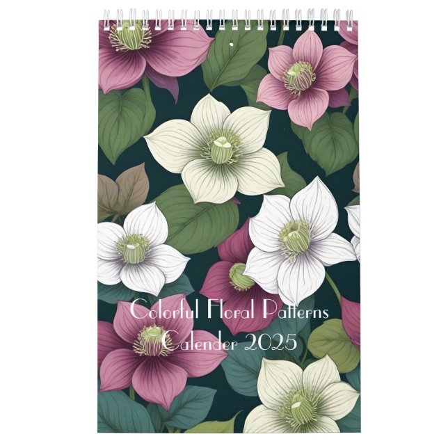 Calendrier Motifs floraux colorés (Protection)