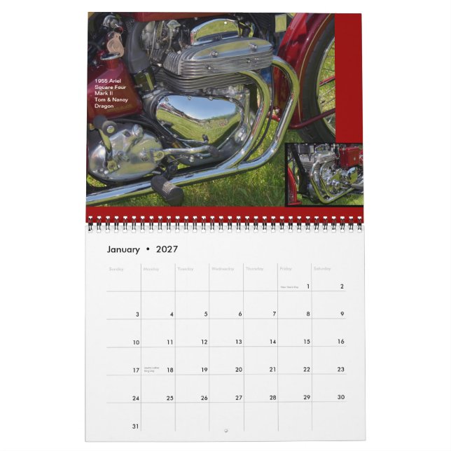 Calendrier Moto britannique (Jan 2027)