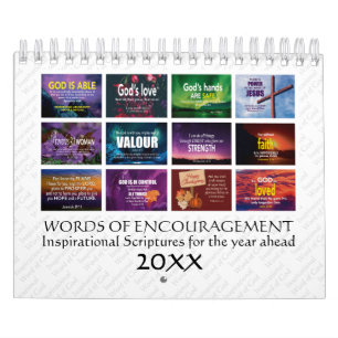 Calendrier MOTS D'ENCOURAGEMENT Bible Versets Année personnal