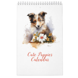 Calendrier Mouchetons mignons Aquarelle Fleur