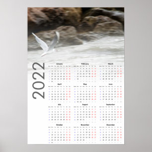 Calendrier Mouette 2022 Affiche - Lundi en premier