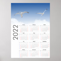 Calendrier Mouette 2022 Poster - dimanche en premi