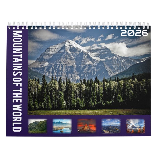 Calendrier Mountains Of The World 2026 Calendar (Protection)