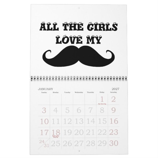 Calendrier Moustache 2013 (Jan 2027)