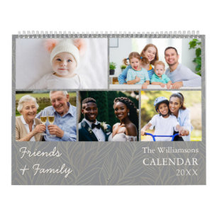 Calendrier multi-photos gris famille et amis
