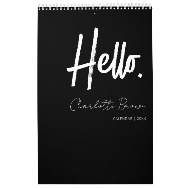 Calendrier Mur minimaliste moderne noir et blanc (Protection)