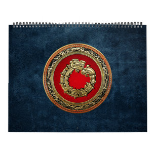 Calendrier Mural [100] Serpent Dieu Quetzalcoatl [Or]