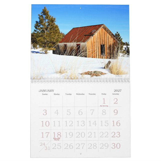 CALENDRIER MURAL 12, LES MONTAGNES BLANCHES (Jan 2027)