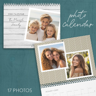 Calendrier Mural 17 modèle de photo avec des motifs modernes