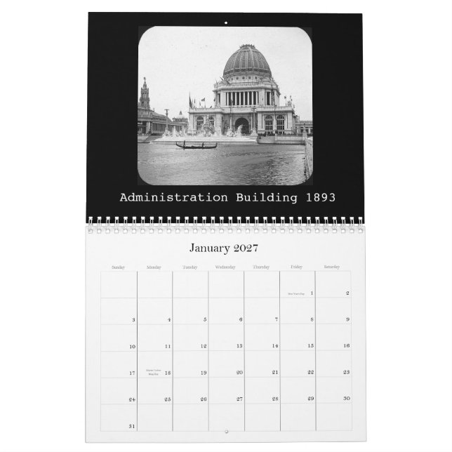 Calendrier Mural 1893 juste des Calendrier-Mondes (Jan 2027)