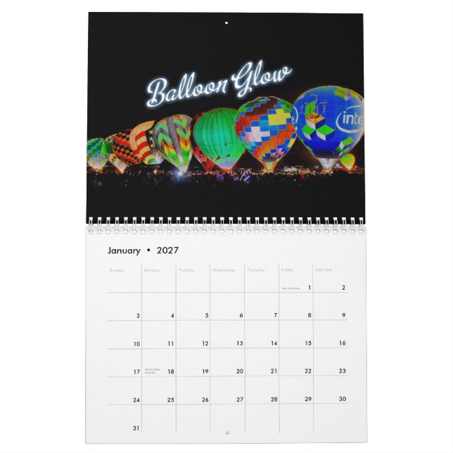 Calendrier Mural 2011 Albuquerque, festival de ballon de nanomètre (Jan 2027)