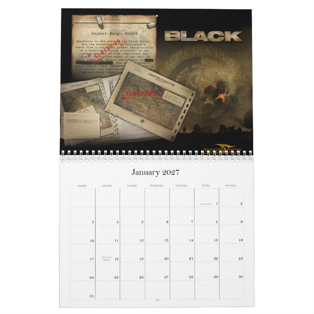 Calendrier Mural 2012 6 ans de jeu - Classic Grid (Jan 2027)