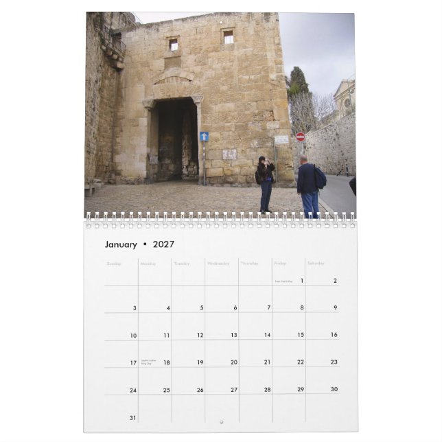 Calendrier Mural 2012 la vieille ville de Jérusalem (Jan 2027)