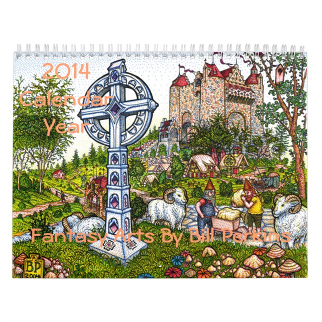 Calendrier Mural 2014 années civiles - arts d'imaginaire par Bill (Protection)