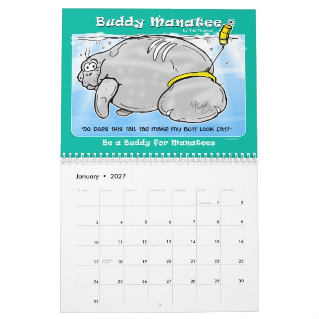 Calendrier Mural 2015 soyez un ami pour le lamantin d'ami de (Jan 2027)