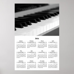 Calendrier mural 2016 Belle musique Poster de pian