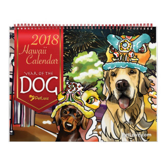 Calendrier Mural 2018 Année du chien, Hawaii