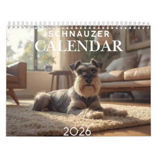 Calendrier mural 2026 de 12 mois pour Schnauzer