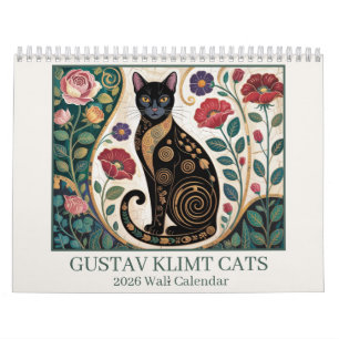 Calendrier mural 2026 des chats de Gustav Klimt –