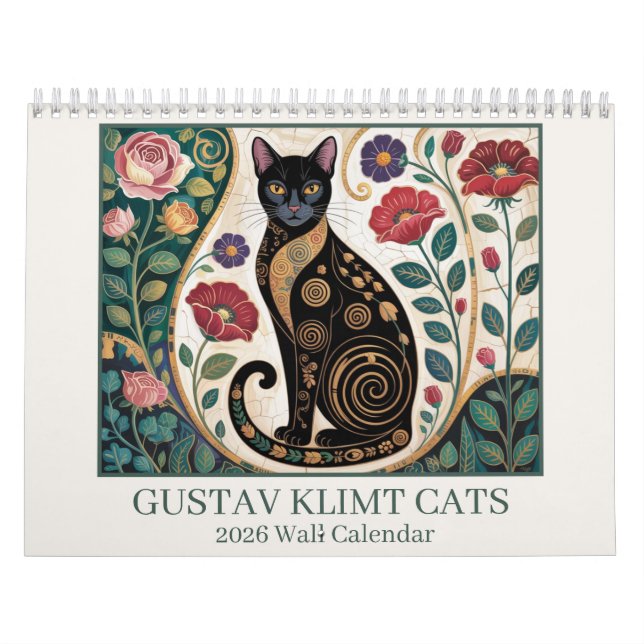Calendrier mural 2026 des chats de Gustav Klimt –  (Protection)