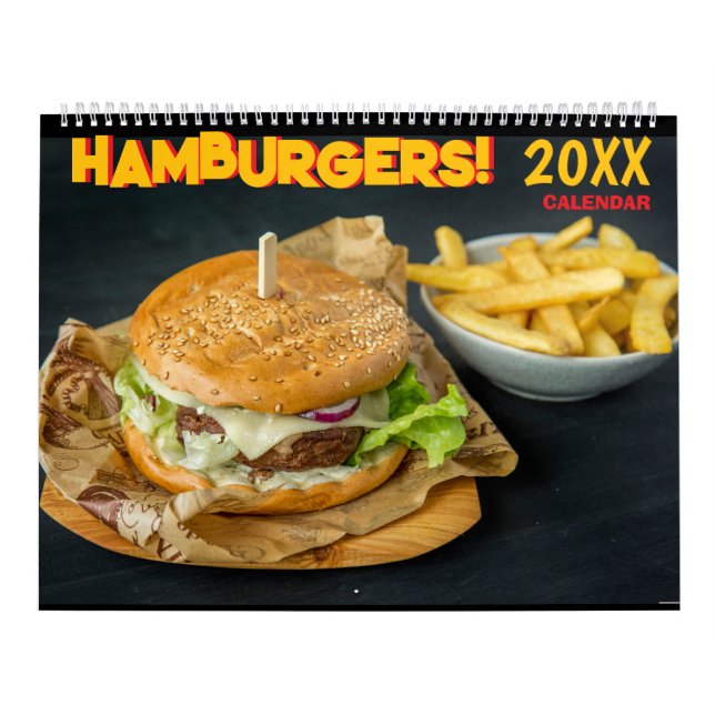 Calendrier mural 2026 Hamburger Food (Protection)
