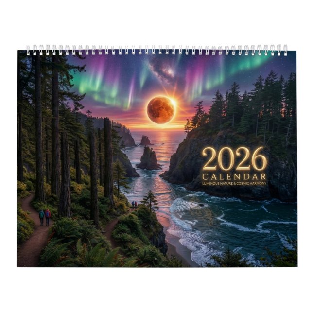Calendrier mural 2026 Harmonie cosmique lumineuse (Protection)
