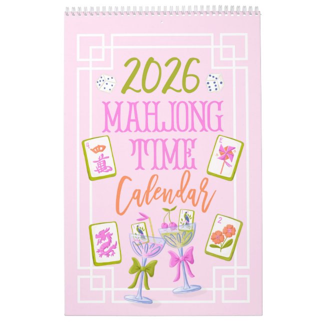 Calendrier mural 2026 Mahjong Time  (Protection)
