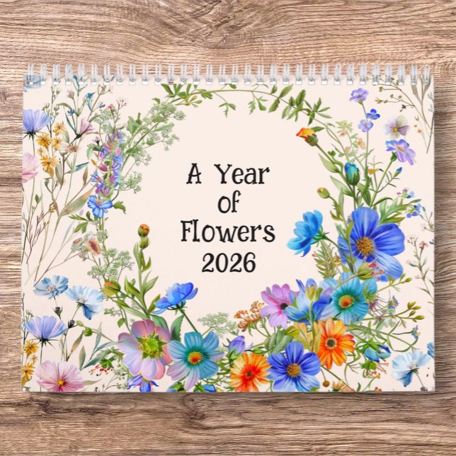 Calendrier mural 2026 - Une année de fleurs (2026 Wildflowers Wall Calendar – A Year of Natural Beauty)