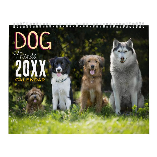 Calendrier mural 2027 Amis chiens Animaux (Protection)