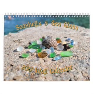Calendrier mural 2027 Coquillages et verre de mer